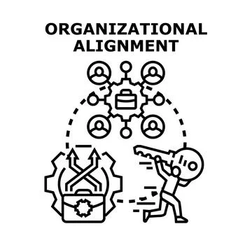 Achieving organizational alignment connecting team members with company goals Ilustração Stock