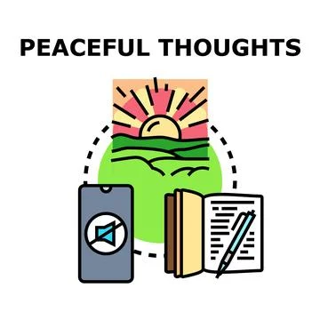 Achieving peaceful thoughts with quiet time and nature Stock Illustration