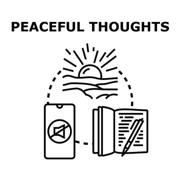 Achieving peaceful thoughts with quiet time and nature Stock Illustration