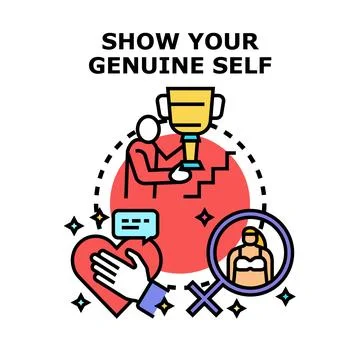 Achieving personal growth by embracing authentic self Ilustración de archivo