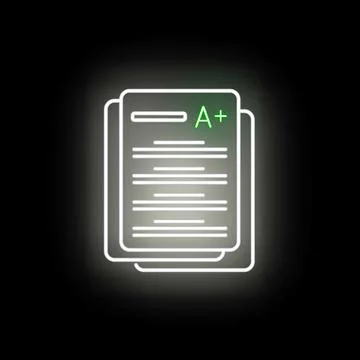 Achieving an a plus grade on a neon exam paper Stockillustratie