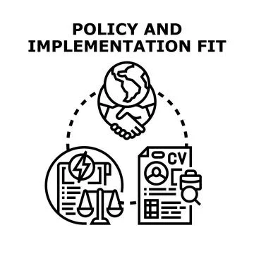 Achieving policy and implementation fit with global collaboration Illustrazione stock