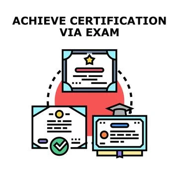 Achieving professional certification via academic examination results Stock Illustration