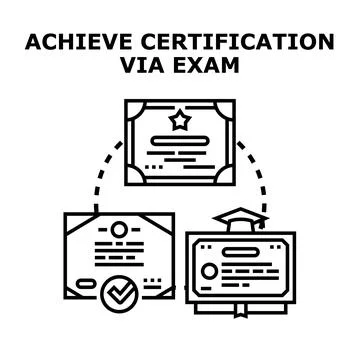 Achieving professional certification via academic examination results Stock Illustration