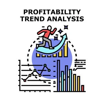 Achieving profitability trend analysis and business growth Stock Illustration