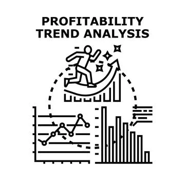 Achieving profitability trend analysis and business growth Illustrazione stock