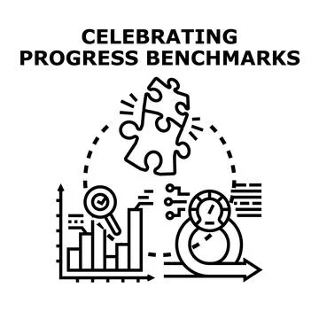 Achieving progress benchmarks and business development goals Stock Illustration