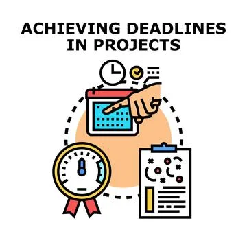 Achieving project deadlines through careful planning and time management Stock Illustration