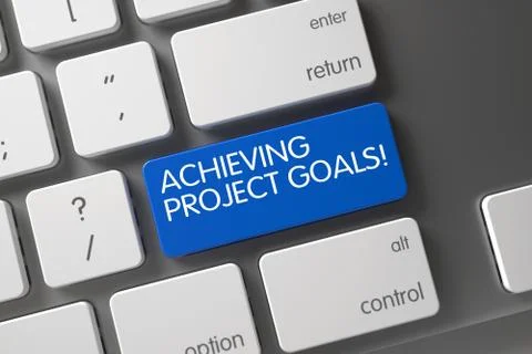 Achieving Project Goals - CloseUp of Keyboard. 3D イラスト素材