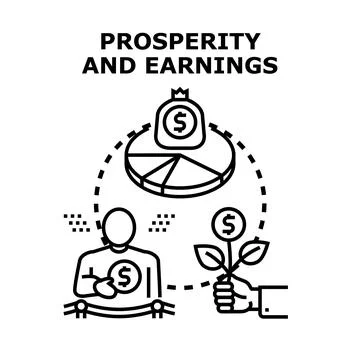 Achieving prosperity and earnings through income distribution and investment Stock Illustration