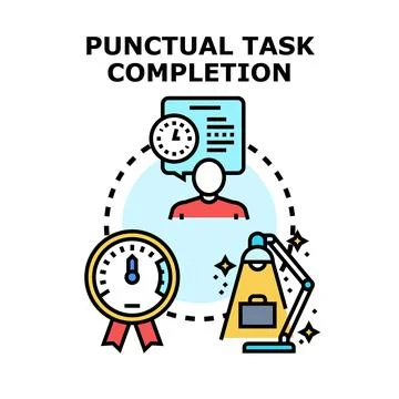 Achieving punctual task completion with efficient time management Stock Illustration