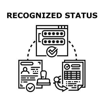 Achieving recognized status through verification and approval process Stock Illustration