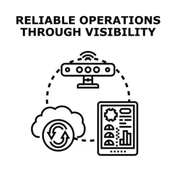 Achieving reliable operations with data visibility and cloud integration Illustrazione stock