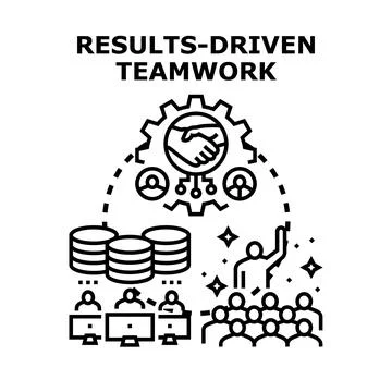 Achieving results through collaborative business teamwork concept Stock Illustration