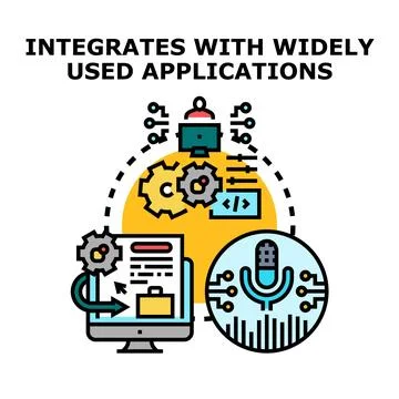 Achieving seamless system integration with diverse applications Stock Illustration