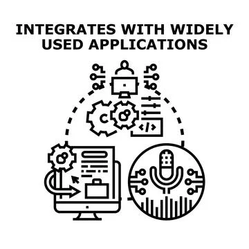 Achieving seamless system integration with diverse applications Stock Illustration