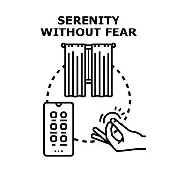 Achieving serenity without fear concept illustration Stock Illustration