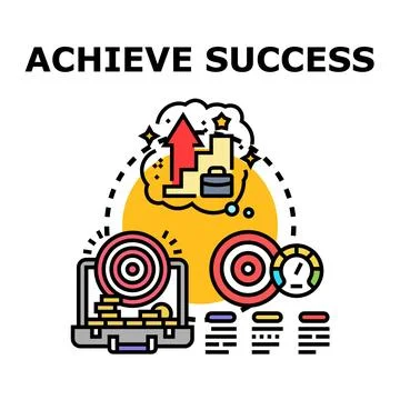 Achieving success business development goals progress vector Stock Illustration
