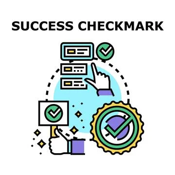 Achieving success with digital checkmark concept Stock Illustration