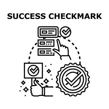 Achieving success with digital checkmark concept 스톡 일러스트