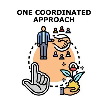 Achieving successful teamwork through a coordinated approach concept Stock Illustration