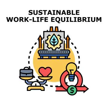 Achieving sustainable work life equilibrium with innovation and growth Stock Illustration