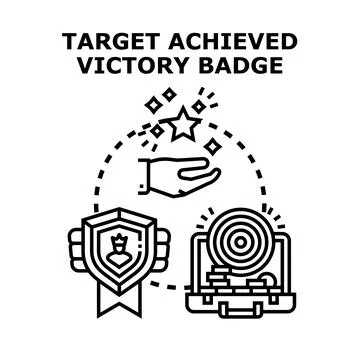 Achieving target objectives and receiving success rewards Stock Illustration