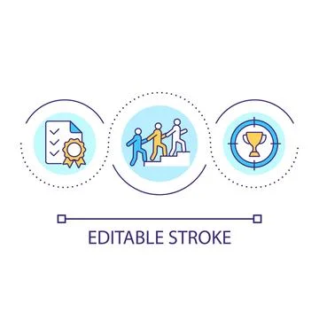 Achieving team success loop concept icon Stock Illustration