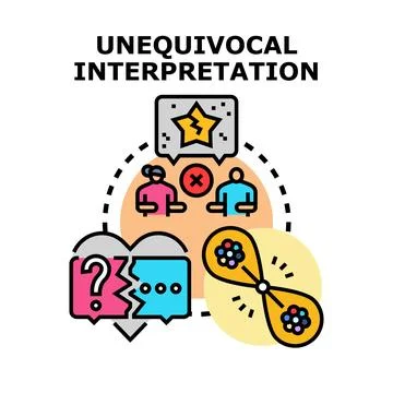 Achieving unequivocal interpretation for clear communication concept Stock Illustration