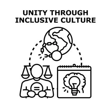 Achieving unity and equality through inclusive culture development Stock Illustration