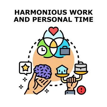 Achieving work life balance and personal harmony Stock Illustration