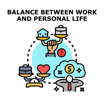 Achieving work life balance concept vector illustration Stock Illustration