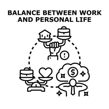 Achieving work life balance concept vector illustration Stock Illustration