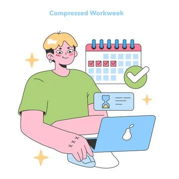 Achieving work-life balance through flexible schedules. Flat vector illustration Stock Illustration