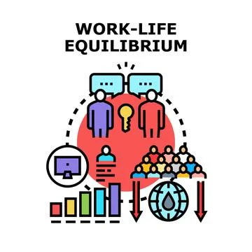 Achieving work life equilibrium balancing career and personal demands Stock Illustration