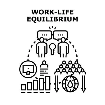 Achieving work life equilibrium balancing career and personal demands Stock Illustration