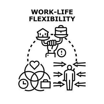 Achieving work life flexibility balance for personal and professional harmony Stock Illustration