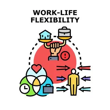 Achieving work life flexibility balance for personal and professional harmony Stock Illustration
