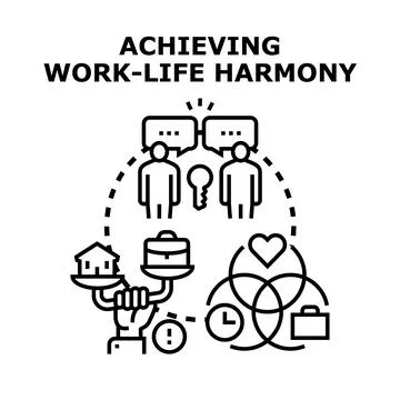 Achieving work life harmony and daily lifestyle balance Stock Illustration