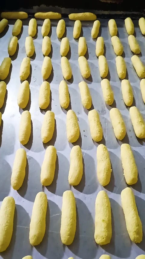 Achira biscuits on a tray Stock Footage 304301781