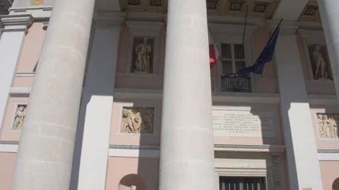 Achitectonic structure with a palace façade Stock Footage 101382395