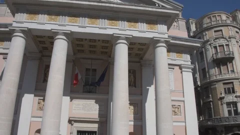 Achitectonic structure with a palace façade Stock Footage 101382458