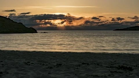 Achmelvich beach at sunset Stock Footage 154004187