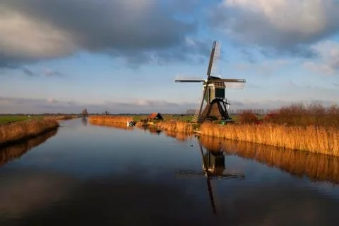 The Achterlandse windmill Stock Photos