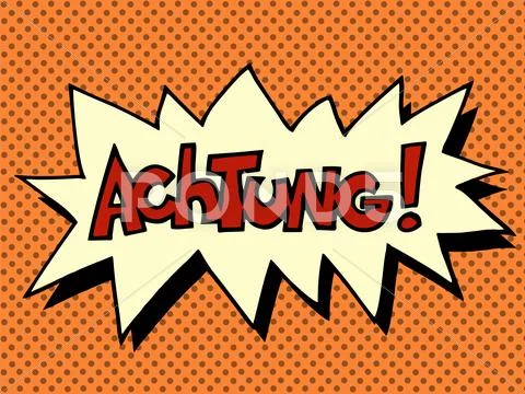 Achtung warning German language Stock Illustration