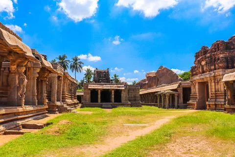 Achyutaraya Temple Complex 库存照片