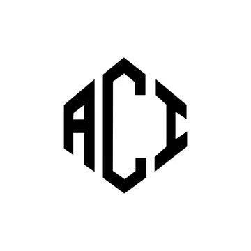 ACI letter logo design with polygon shape. ACI polygon and cube shape logo .. Stock Illustration