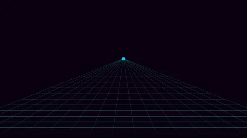 Acid aqua 3d grid for perspective tunnel visuals. Professional psychedelic Stockbeeldmateriaal 342624207