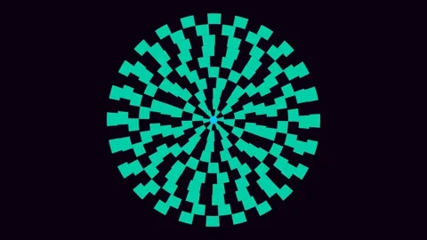 Acid aqua hypnotic circles for optical illusion visuals. Professional 스톡 동영상 342624334