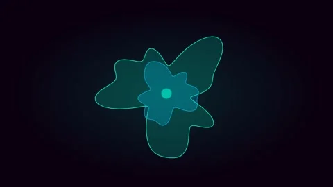Acid aqua morphing blob for organic shape visuals. Professional psychedelic Stock Footage 342624372